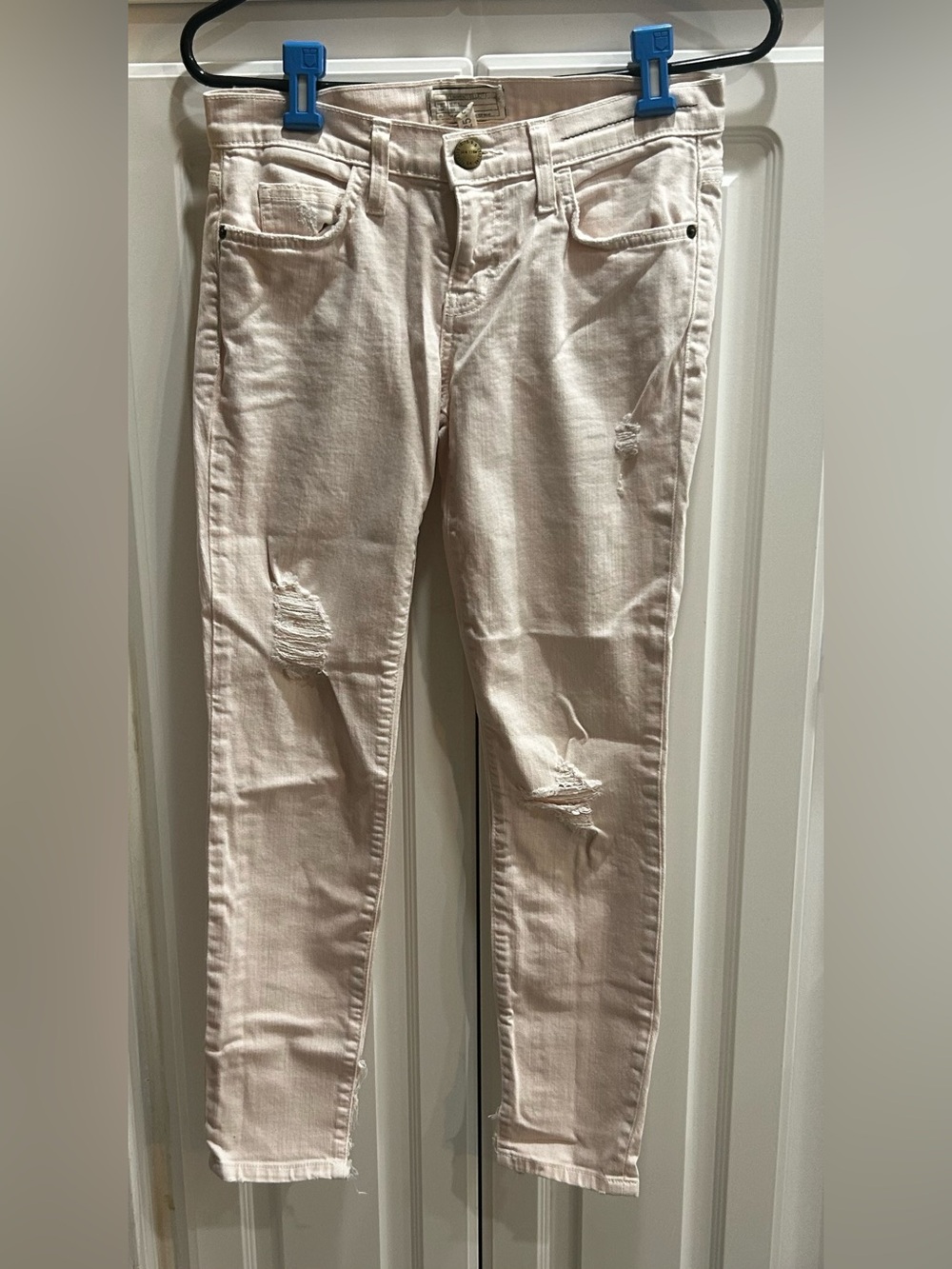 Current/Elliott The Stiletto Dusty Pink Destroy Skinny Jeans Size 25